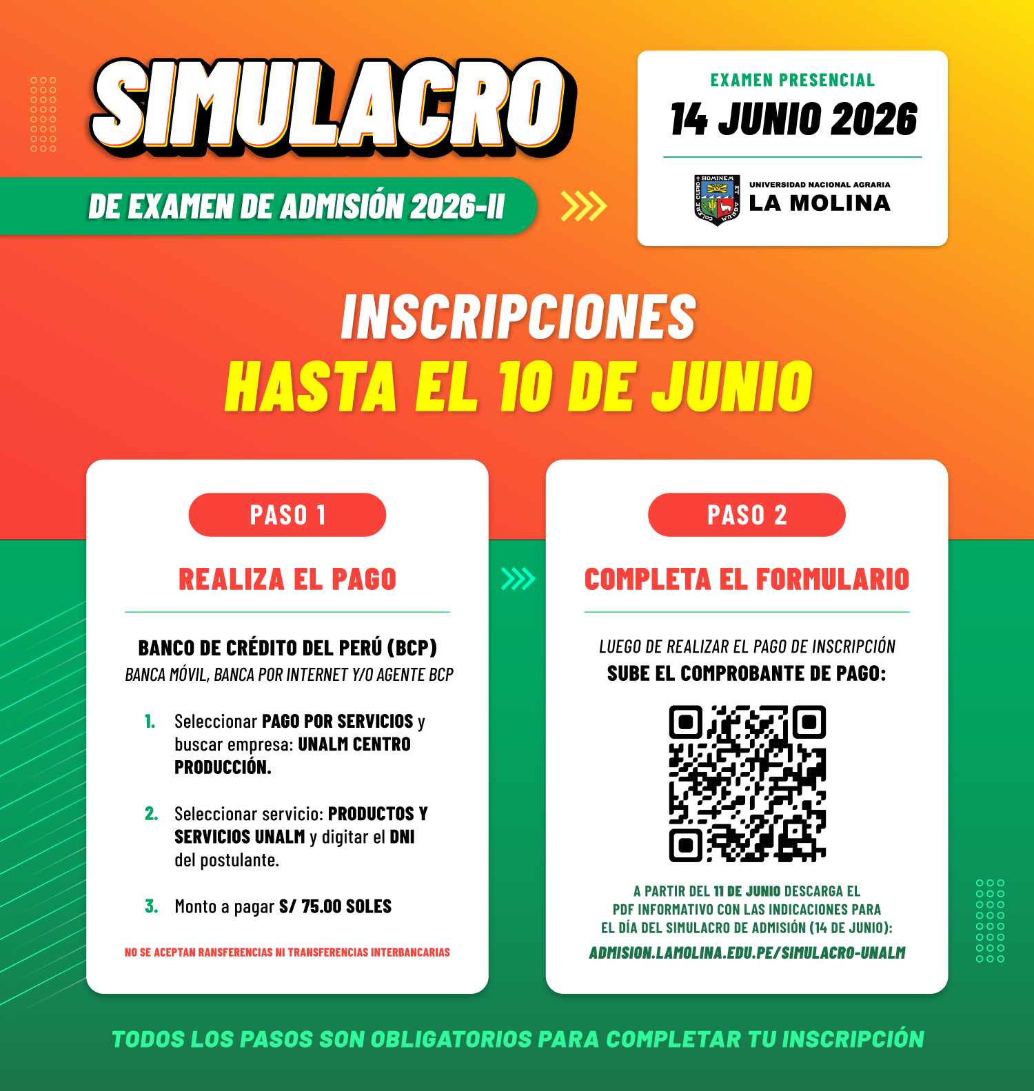 Pasos para el simulacro UNALM